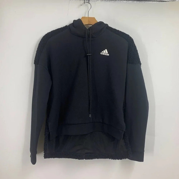 Adidas Women's Fuzzy Classic Long Sleeve Pullover Hoodie Size M - Picture 1 of 12